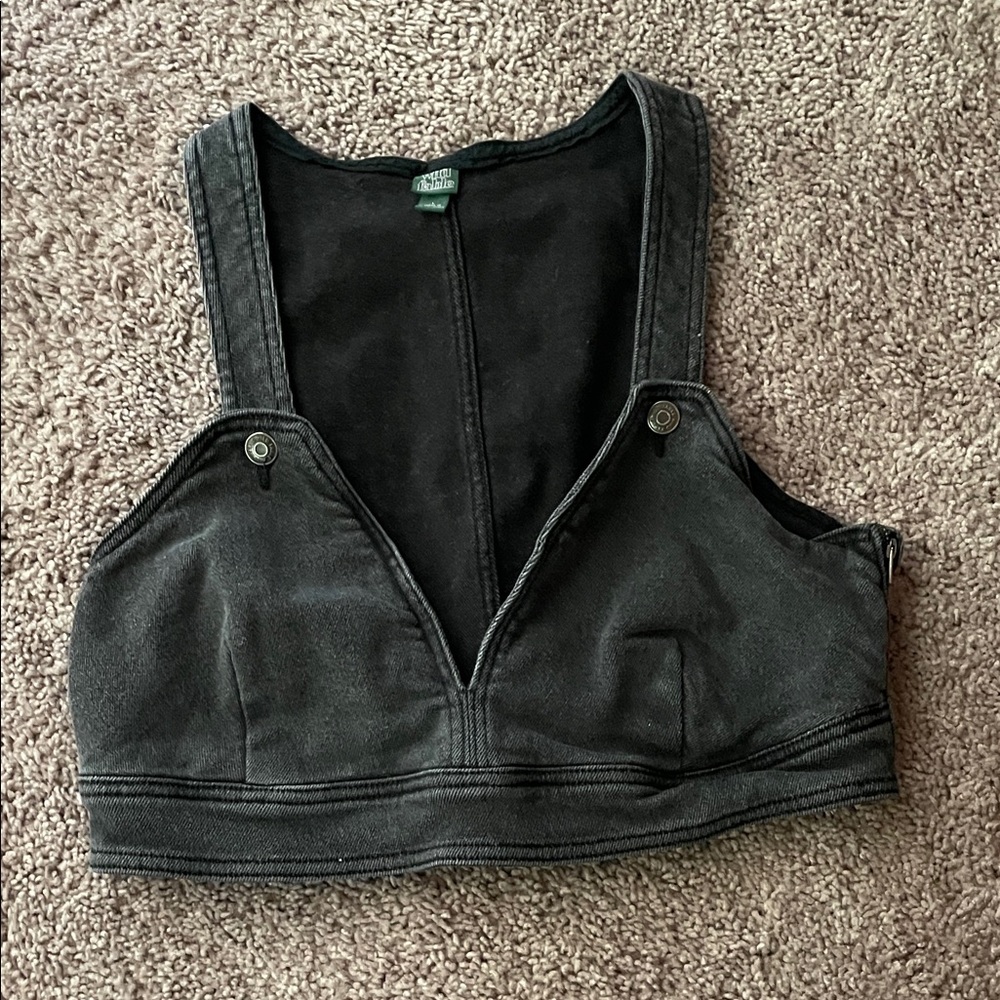 Wild Fable Black Denim Crop Top